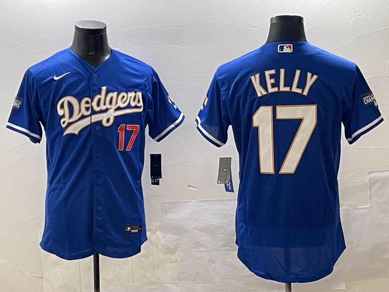 Men Los Angeles Dodgers #17 Kelly Blue Gold Elite 2025 Nike MLB Jersey style 5->los angeles dodgers->MLB Jersey